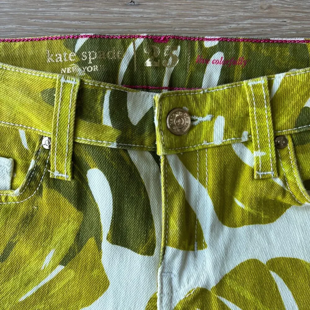 Kate Spade Broome Street Jeans Havana Forest Leaf Print